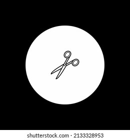 Scissor linear vector icon. Scissors cutting.