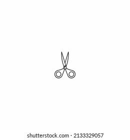 Scissor linear vector icon. Scissors cutting.