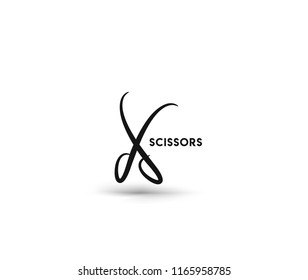 Logo de Scissor - Logo de Barber shop. Ilustración vectorial.