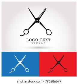 Scissor Logo. Symbol & Icon Vector Template.