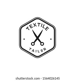 Scissor logo for tailor textile with vintage style silhouette scissor logo design