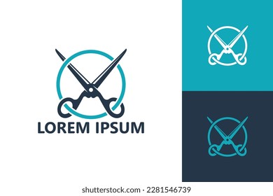 Scissor logo template design vector