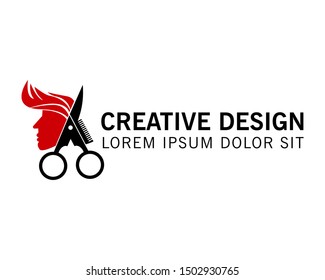 Scissor Logo.Barber Logo.Barbershop Logo Vector Illustration
