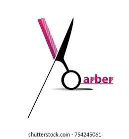 Scissor Logo.Barber Logo.Barbershop Logo Vector Illustration