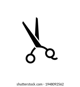 Scissor Opened Barbershop Glyph Icon - Barbershop Icon Design Vector Illustration.