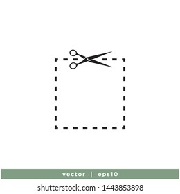 scissor paper cut icon vector design element logo template