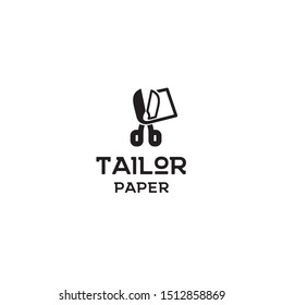 scissor and paper or file idea concept logo. vector icon illsutration inpsiration with eps10. modern and clean style logos. 