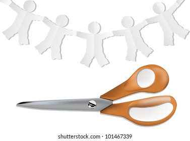 Scissor and paper man