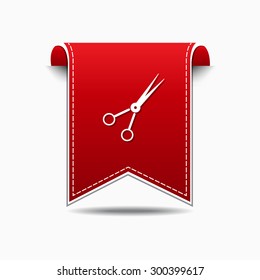 Scissor Red Vector Icon Design