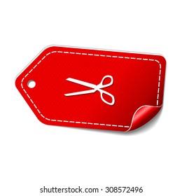 Scissor Red Vector Icon Design
