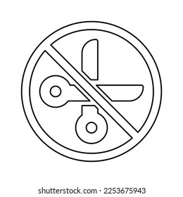 Scissor Restriction Icon In Line Style