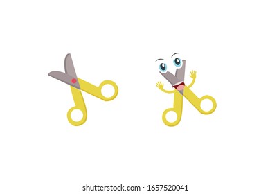 Scissor school object vector illustration