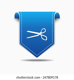 Scissor Sign Blue Vector Icon Design