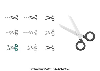 Scissor sign icon vector design collection on white background
