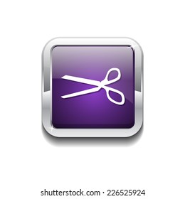 Scissor Sign Purple Vector Icon Button