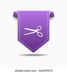 Scissor Sign Purple Vector Icon Design
