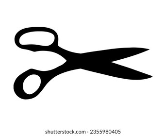 Scissor silhouette vector art white background