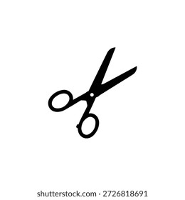 Diseño plano de Vector de silueta de tijera sobre fondo blanco.