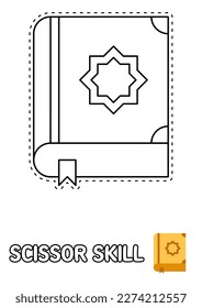 Scissor skill page with Quran for kids