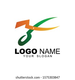 scissor thunder logo template, scissors logo. this logo is suitable for tailor, salon, barber. modern logo design