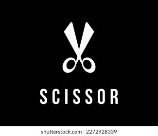 Scissor Tool Cut Scissors Snip Tailor Haircut Shear Barber Equipment Silhouette Vector Logo Design