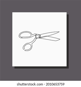 scissor tools oneline art continuous