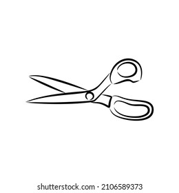 Scissor tools vector line art
