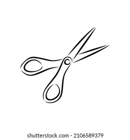 Scissor tools vector line art