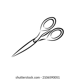 Scissor tools vector line art