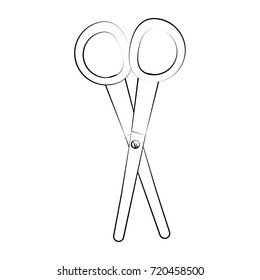 Scissor utensil isolated