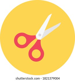scissor vector circle  flat icon 