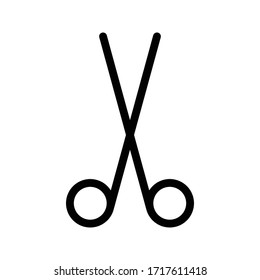 scissor vector flat color icon 