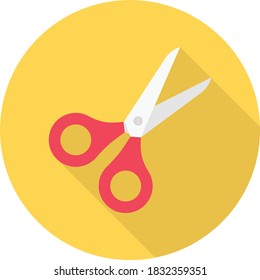 scissor vector flat color  icon  