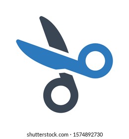 scissor vector glyph color icon 