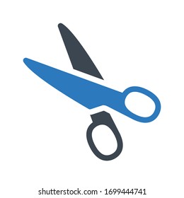 scissor vector glyph color icon 