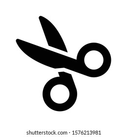 scissor vector glyph flat icon 