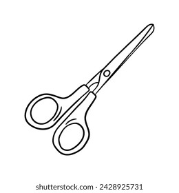 Scissor vector icon in doodle style. Symbol in simple design. Cartoon object hand drawn isolated on white background.