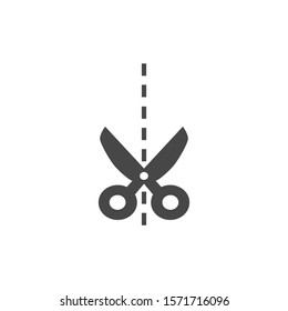 Scissor vector icon. Scissors cut vector icon design element or logo template. vector icon Black and white silhouette isolated.