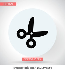 Scissor vector icon. Scissors cut vector icon design element or logo template. vector icon Black and white silhouette isolated.