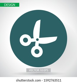 Scissor vector icon. Scissors cut vector icon design element or logo template. vector icon Black and white silhouette isolated.