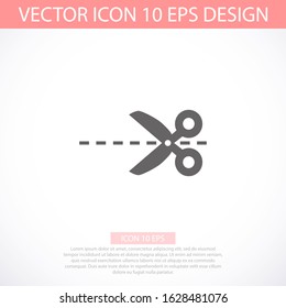 Scissor vector icon. Scissors cut vector icon design element or logo template. vector icon Black and white silhouette isolated.