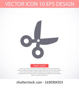 Scissor vector icon. Scissors cut vector icon design element or logo template. vector icon Black and white silhouette isolated.