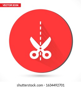 Scissor vector icon. Scissors cut vector icon design element or logo template. vector icon Black and white silhouette isolated.