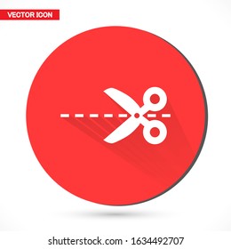 Scissor vector icon. Scissors cut vector icon design element or logo template. vector icon Black and white silhouette isolated.