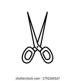 Scissor vector icon. Scissors outline illustration. Scissor line template design 