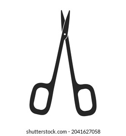 Scissor vector icon.Black vector icon isolated on white background scissor.