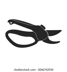 Scissor vector icon.Black vector icon isolated on white background scissor.