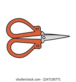 Scissor vector icon.Color vector icon isolated on white background scissor.