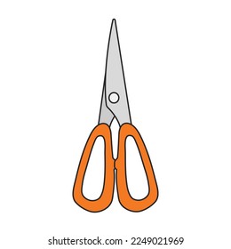 Scissor vector icon.Color vector icon isolated on white background scissor.