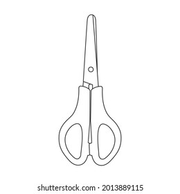 Scissor vector icon.Outline vector icon isolated on white background scissor.
